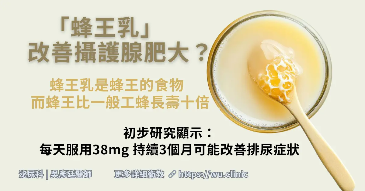 「蜂王乳」對攝護腺肥大，有幫助嗎？